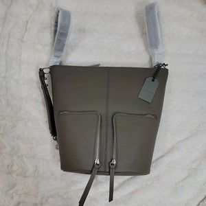 All Saints Olive Green Leather Backpack